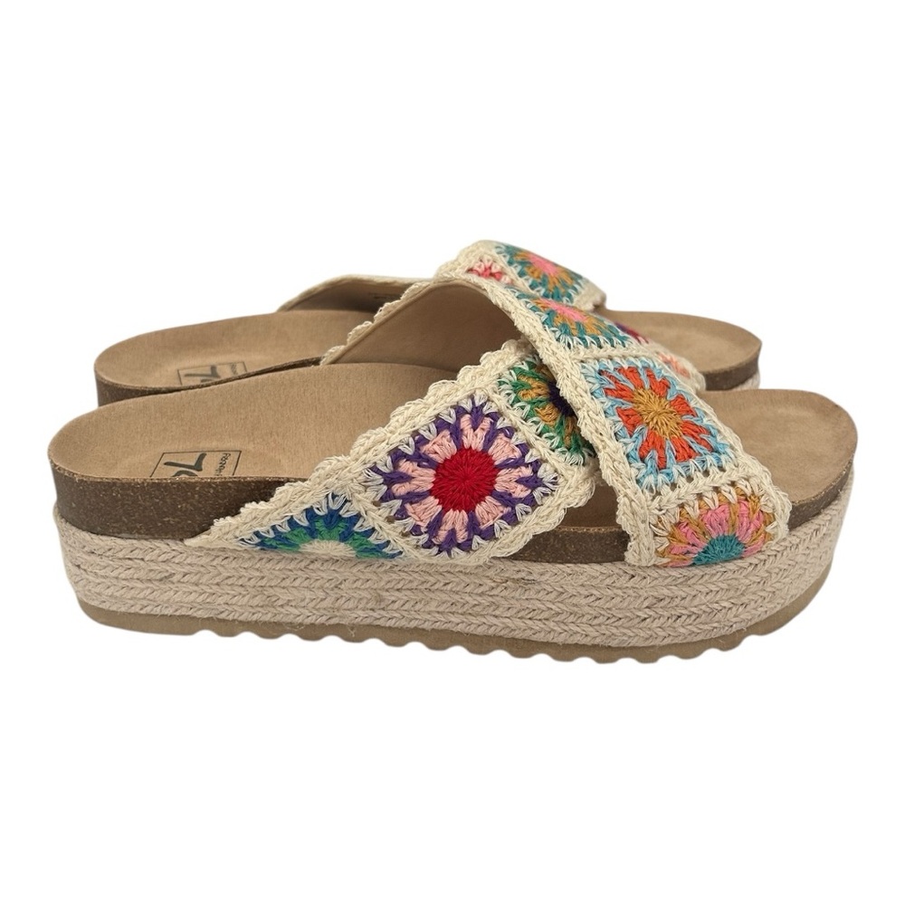 Dirty Laundry NWOT Women's Plays Crochet Espadrille‎ Wedge Sandal Sz 9.5